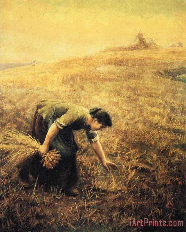 Gleaning painting - Arthur Hughes Gleaning Art Print