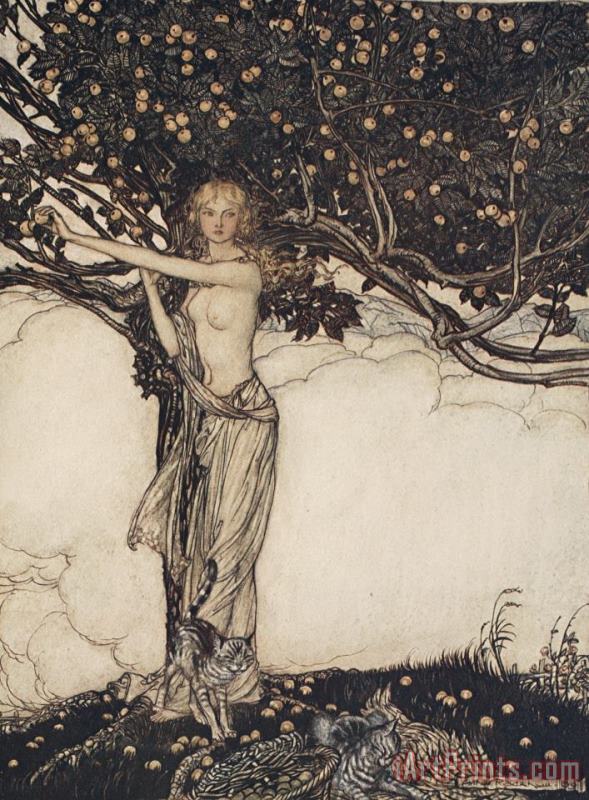 Arthur Rackham Freia The Fair One Illustration From The Rhinegold And The Valkyrie Art Painting
