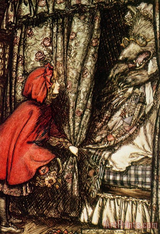 Little Red Riding Hood painting - Arthur Rackham Little Red Riding Hood Art Print