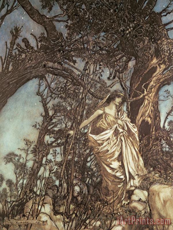Never So Weary Never So Woeful Illustration To A Midsummer Night's Dream painting - Arthur Rackham Never So Weary Never So Woeful Illustration To A Midsummer Night's Dream Art Print