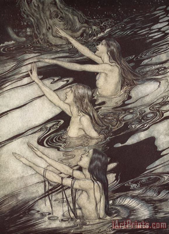Siegfried Siegfried Our Warning Is True Flee Oh Flee From The Curse painting - Arthur Rackham Siegfried Siegfried Our Warning Is True Flee Oh Flee From The Curse Art Print
