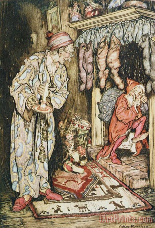 The Night Before Christmas painting - Arthur Rackham The Night Before Christmas Art Print