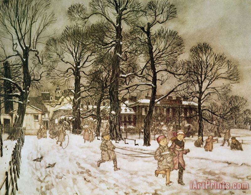 Arthur Rackham Winter in Kensington Gardens Art Print