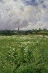 Arthur Walker Redgate Haymaking painting