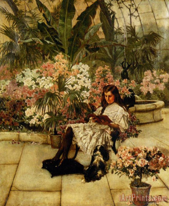 Arthur Wardle In The Conservatory Art Painting
