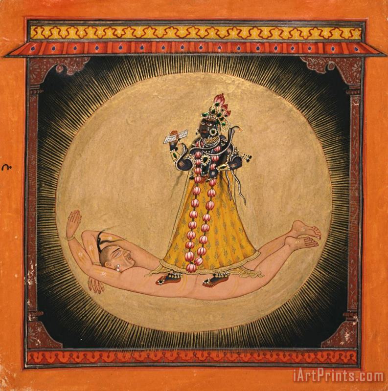 Artist, maker unknown, India Bhadrakali Within The Rising Sun Art Painting