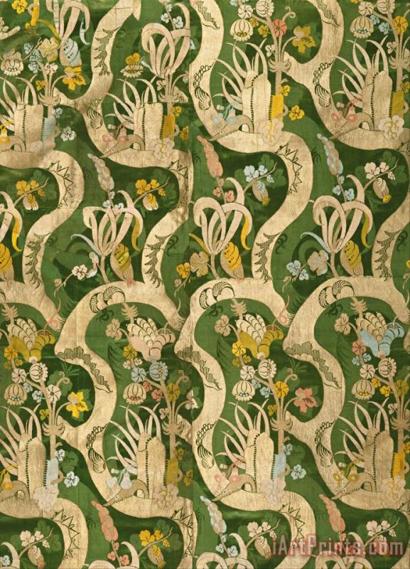 Artist, maker unknown, Italian? Woven Textile (silk with Bizarre Design) Art Print