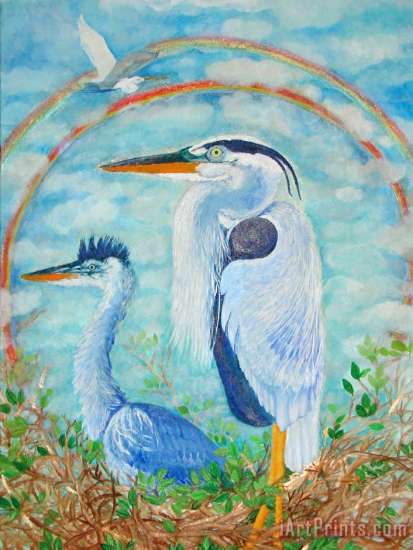 Ashleigh Dyan Moore Great Blue Herons Seek Freedom Art Print