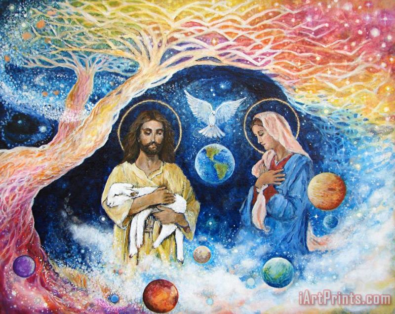 Jesus Art - Cloud Colored Christ Come painting - Ashleigh Dyan Moore Jesus Art - Cloud Colored Christ Come Art Print