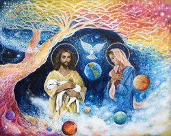 Ashleigh Dyan Moore Jesus Art - Cloud Colored Christ Come