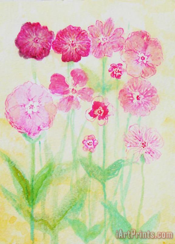 Pink Flowers painting - Ashleigh Dyan Moore Pink Flowers Art Print