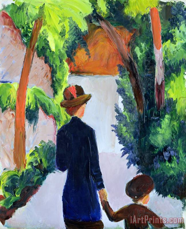 August Macke Mother and Child in the Park Art Print