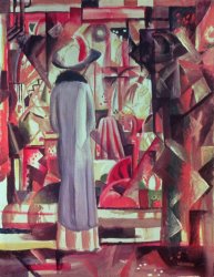 August Macke Woman in front of a large illuminated window