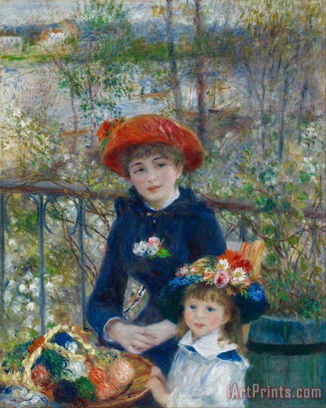 Two Sisters On The Terrace painting - Auguste Renoir Two Sisters On The Terrace Art Print