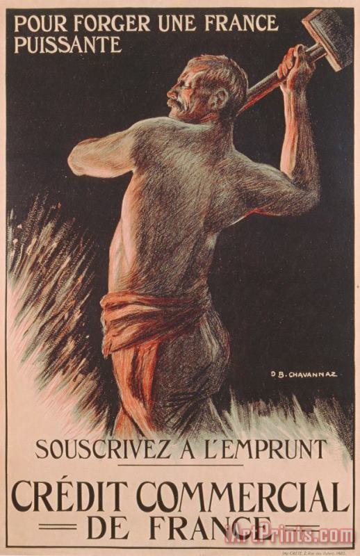 Poster Advertising The French National Loan painting - B Chavannaz Poster Advertising The French National Loan Art Print
