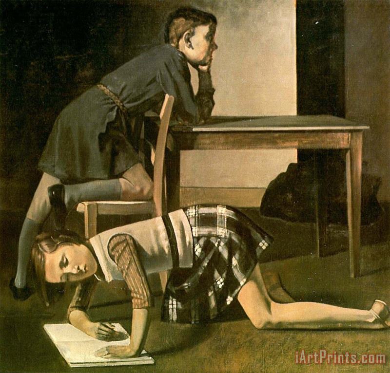 Children 1937 painting - Balthasar Klossowski De Rola Balthus Children 1937 Art Print