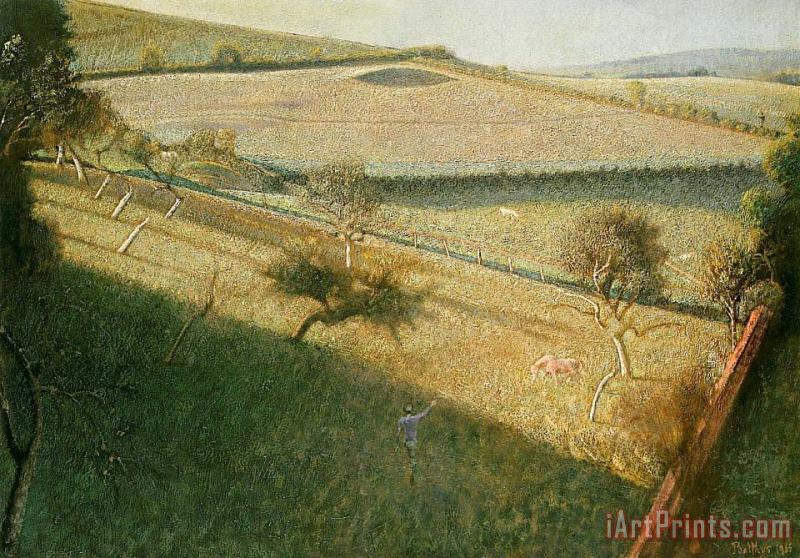 Great Landscape with Trees The Triangular Field 1955 painting - Balthasar Klossowski De Rola Balthus Great Landscape with Trees The Triangular Field 1955 Art Print