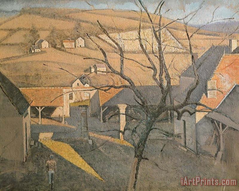 Large Landscape with a Tree 1957 painting - Balthasar Klossowski De Rola Balthus Large Landscape with a Tree 1957 Art Print