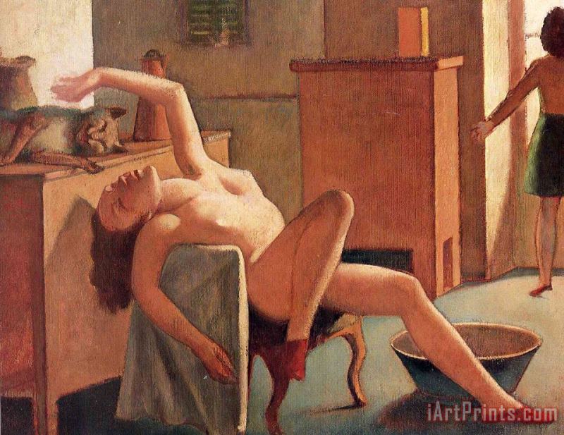 Balthasar Klossowski De Rola Balthus Nude with Cat 1949 Art Print