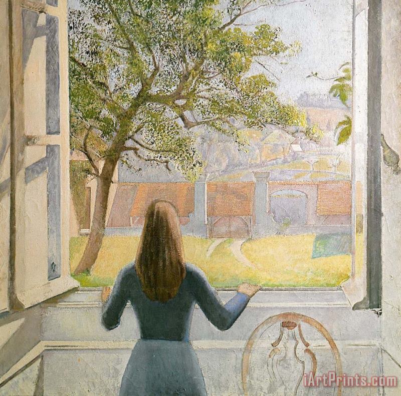 Balthasar Klossowski De Rola Balthus Young Girl at The Window 1957 Art Painting