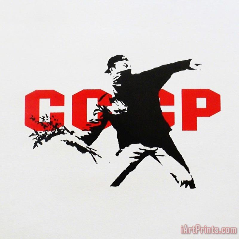Banksy Cccp Love Is in The Air, 2003 Art Print