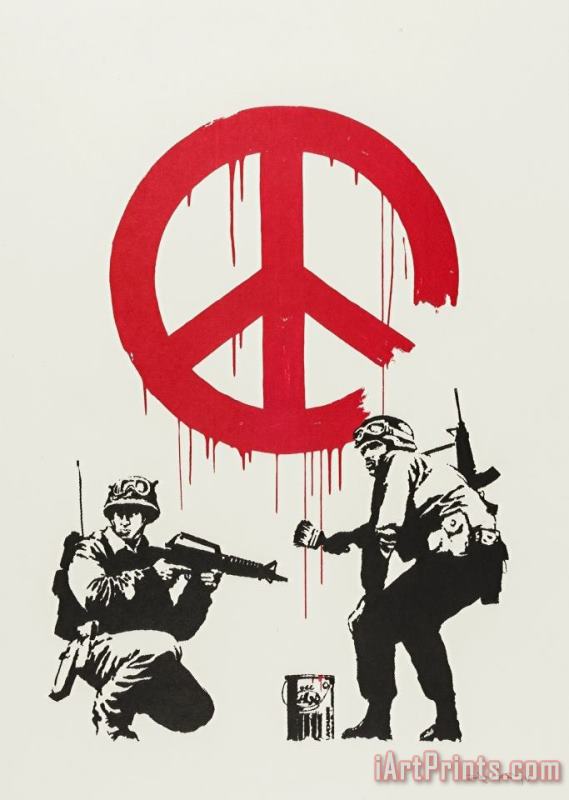 Cnd Soldiers, 2005 painting - Banksy Cnd Soldiers, 2005 Art Print