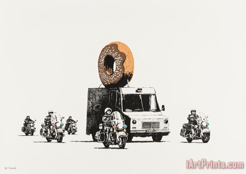 Donuts (chocolate), 2009 painting - Banksy Donuts (chocolate), 2009 Art Print