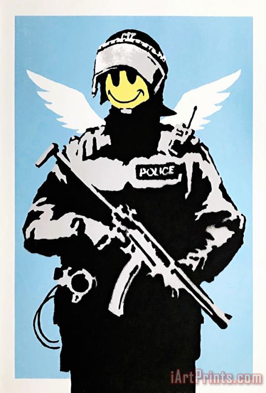 Banksy Flying Copper, 2004 Art Print