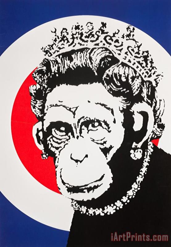 Monkey Queen, 2003 painting - Banksy Monkey Queen, 2003 Art Print