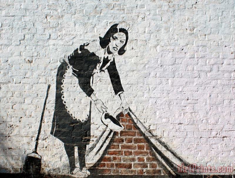 Banksy Sweeping It Under The Carpet Art Painting