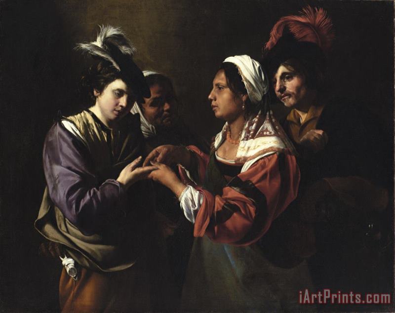 The Fortune Teller painting - Bartolomeo Manfredi The Fortune Teller Art Print