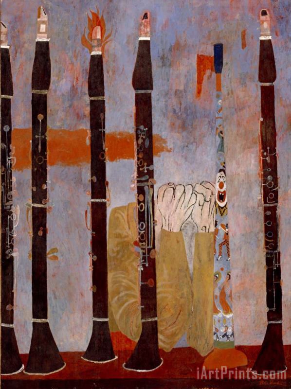 Composition for Clarinets And Tin Horn painting - Ben Shahn Composition for Clarinets And Tin Horn Art Print