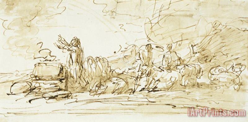 Noah Sacrificing painting - Benjamin West Noah Sacrificing Art Print