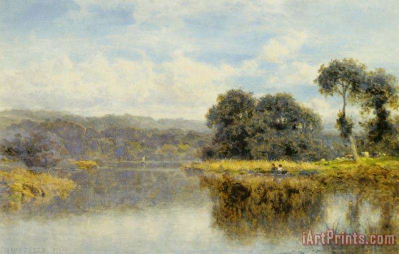 A Fine Day on The Thames painting - Benjamin Williams Leader A Fine Day on The Thames Art Print