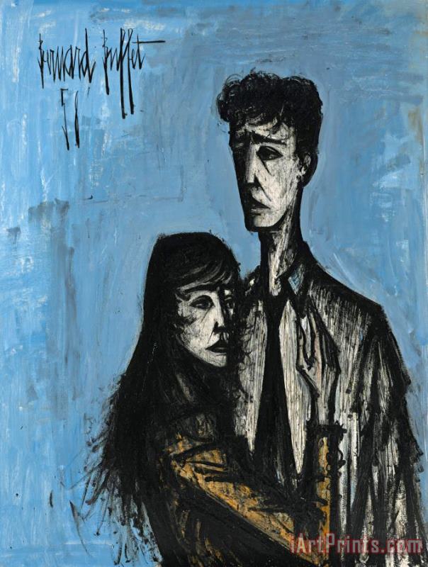Les Amants, 1958 painting - Bernard Buffet Les Amants, 1958 Art Print