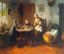 Bernard De Hoog Feeding The Little Ones