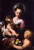 Cartouche with The Virgin And Child And Saint Anne Prints - The Virgin And Child with The Infant Saint John by Bernardo Strozzi