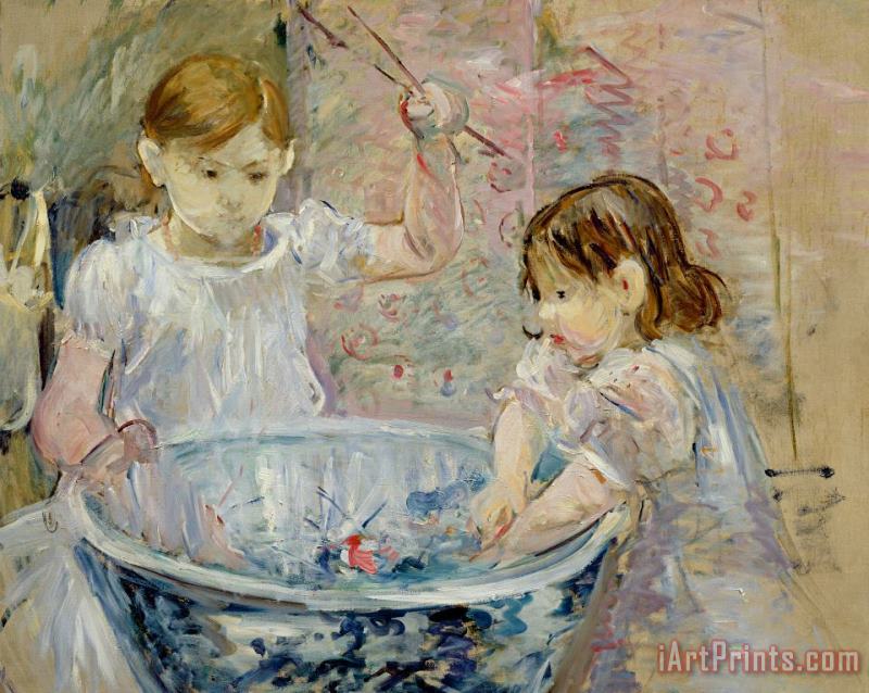 Children At The Basin painting - Berthe Morisot Children At The Basin Art Print