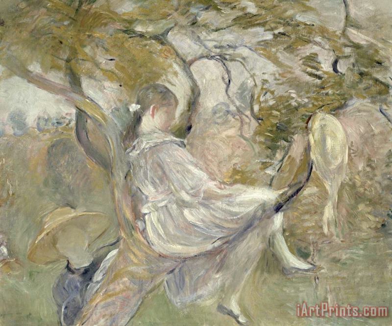In the Apple Tree painting - Berthe Morisot In the Apple Tree Art Print