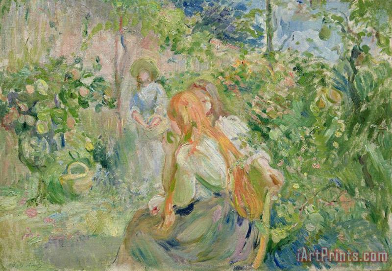 Berthe Morisot In the Garden at Roche Plate Art Painting