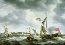 Bonaventura Peeters Ships at Sea painting