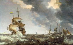 Bonaventura Peeters Storm at Sea painting