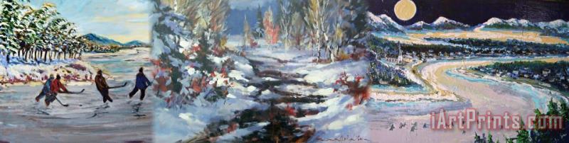 brent heighton Richard Brodeur Hockey on The River Art Painting