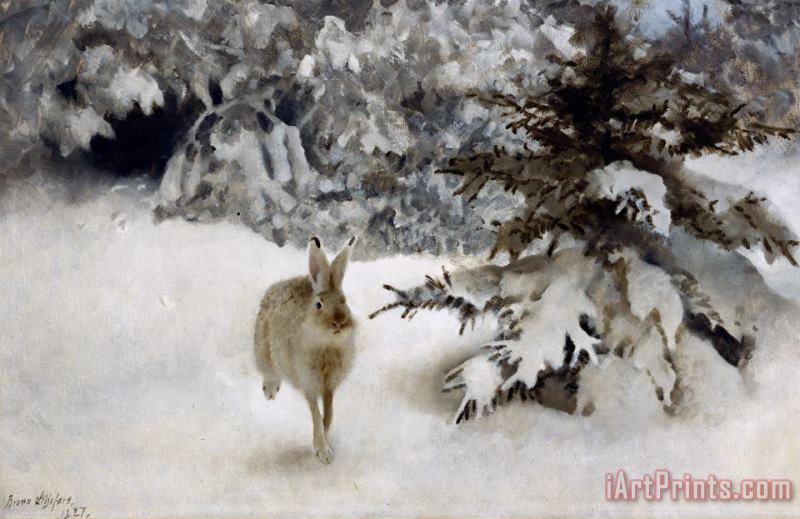 Bruno Andreas Liljefors A Hare In The Snow Art Painting
