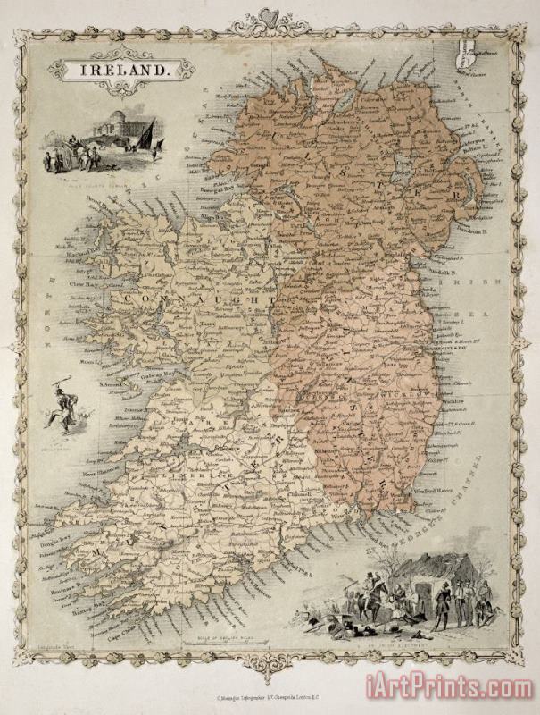 Map Of Ireland painting - C Montague Map Of Ireland Art Print