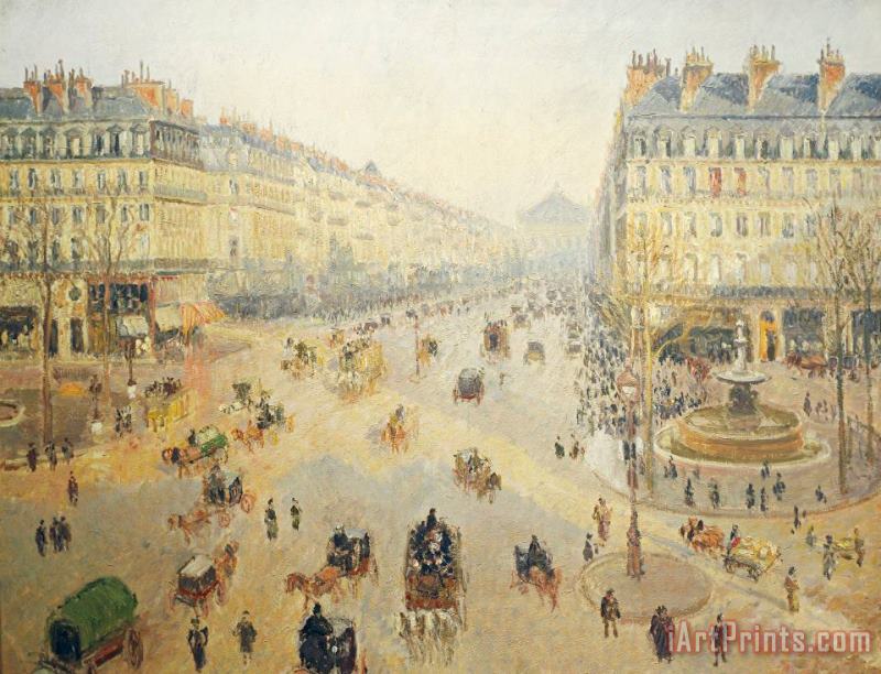 Camille Pissarro Avenue De L'opera In Paris Art Print