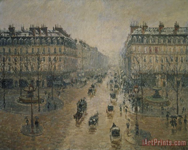 Avenue De L'opera, Paris painting - Camille Pissarro Avenue De L'opera, Paris Art Print