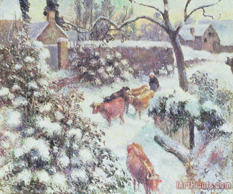 Camille Pissarro Effect of Snow at Montfoucault Art Print