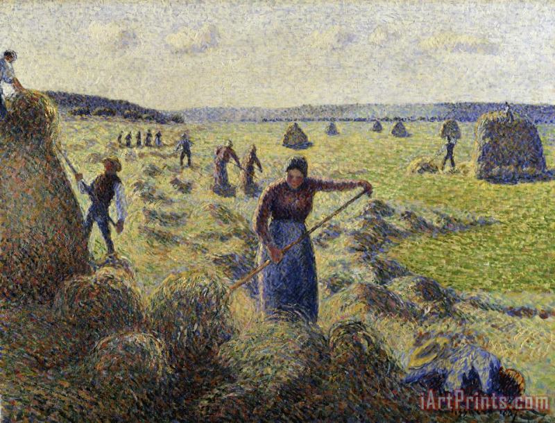 Harvesting Hay, Eragny painting - Camille Pissarro Harvesting Hay, Eragny Art Print