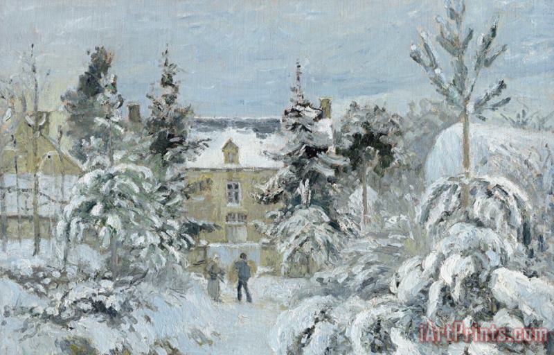 House at Montfoucault painting - Camille Pissarro House at Montfoucault Art Print